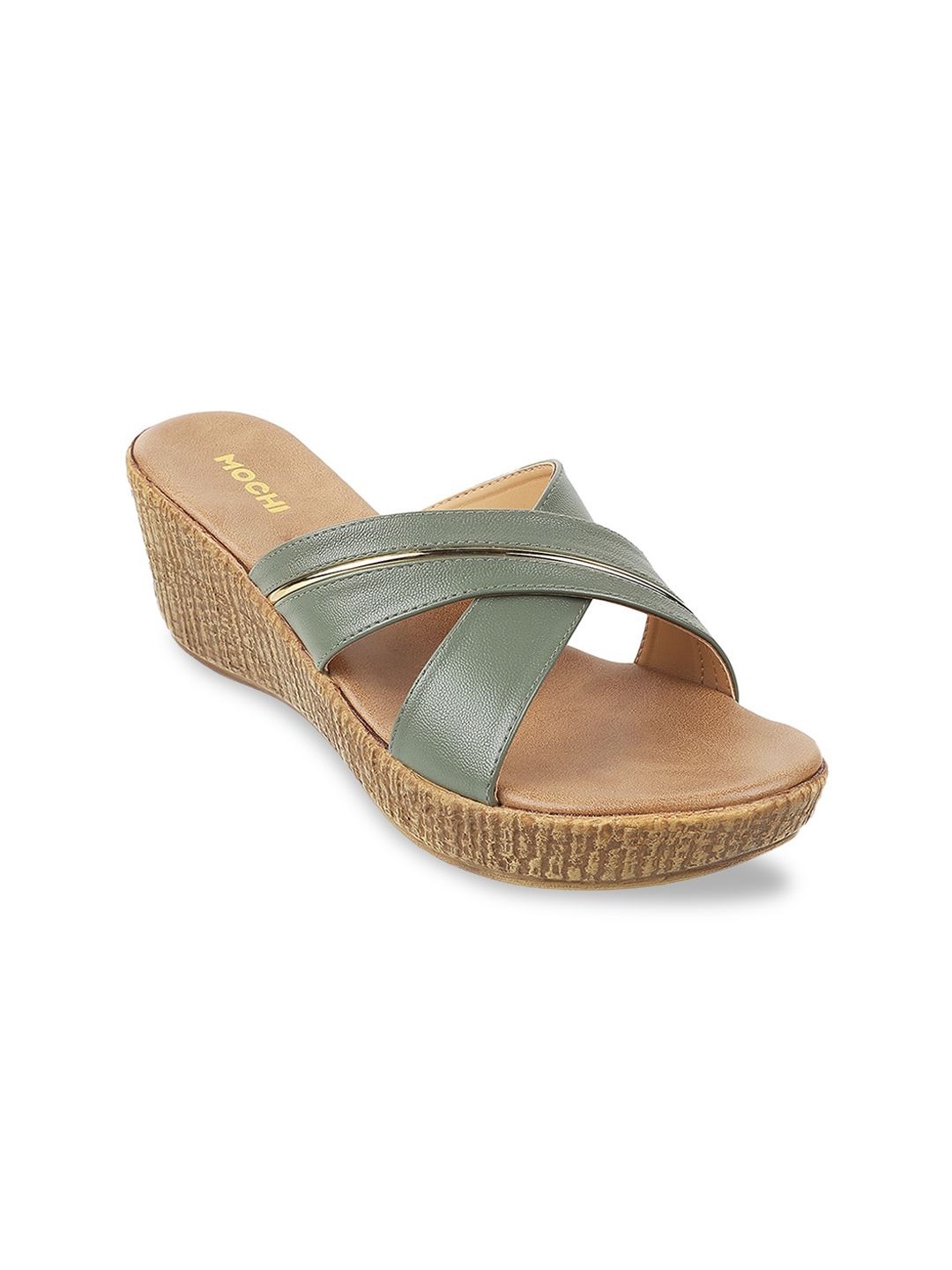 Mochi Green Wedge Sandals