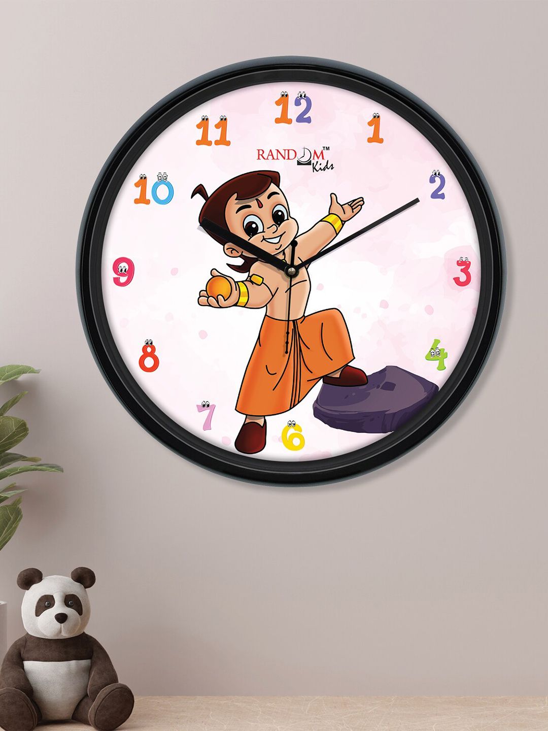 RANDOM Pink & Black Printed Contemporary Wall Clock Price in India