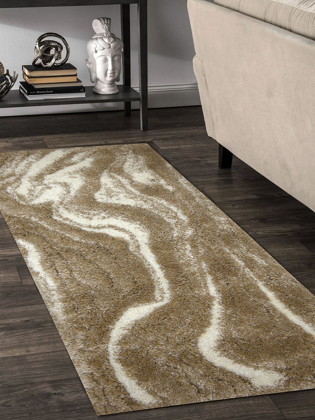 OBSESSIONS Brown Abstract Anti-skid Runners Price in India