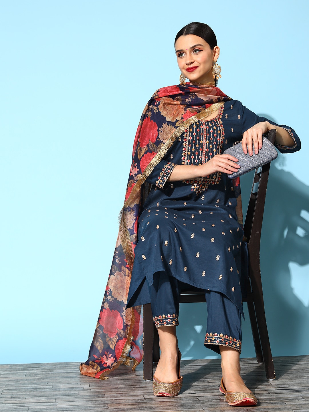 Varanga Women Solid Silk Blend Hyper Texture Kurta Set Price in India