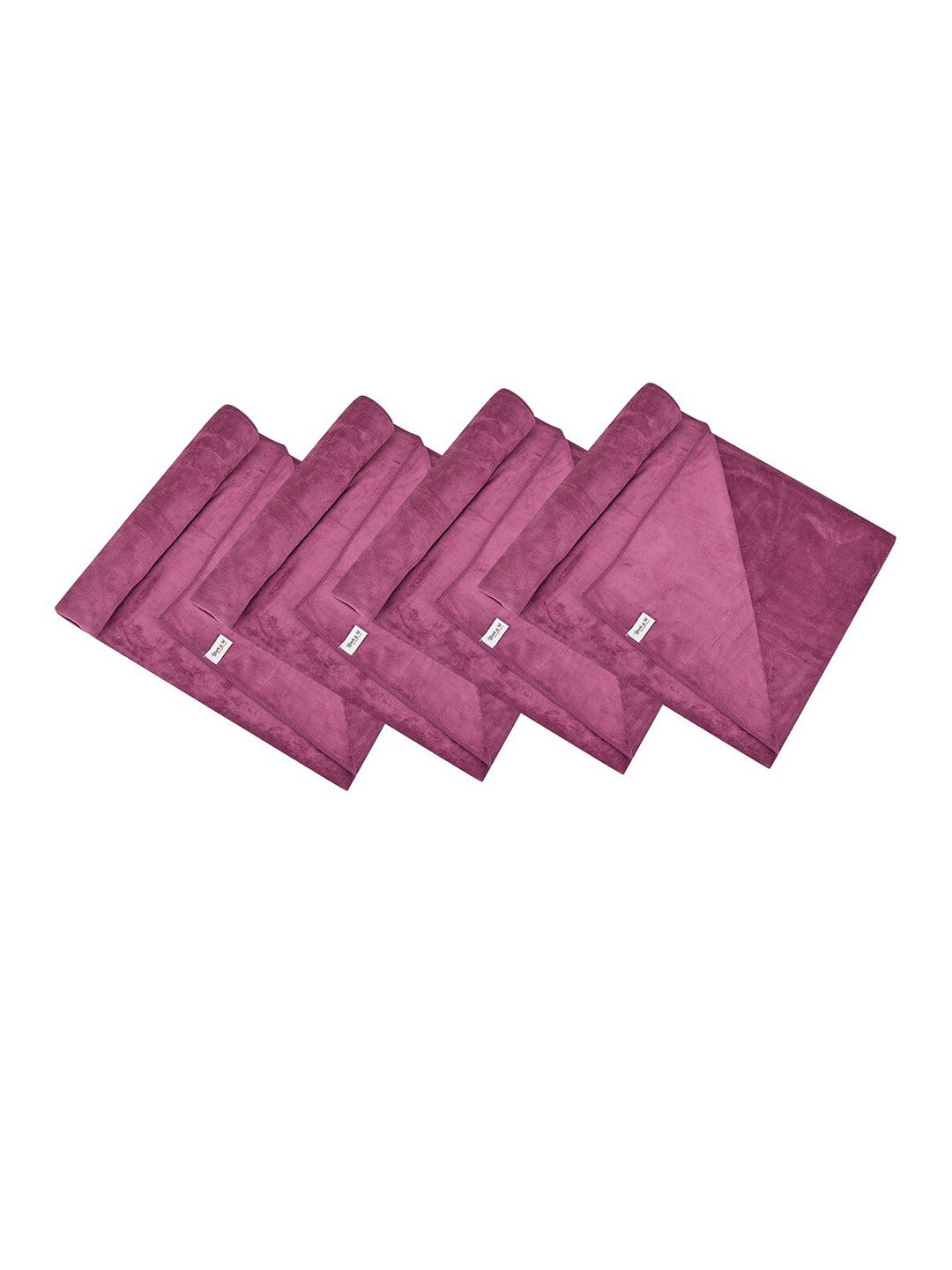 Black Gold Pack Of 4 Purple Solid 400 GSM Bath Towels Price in India