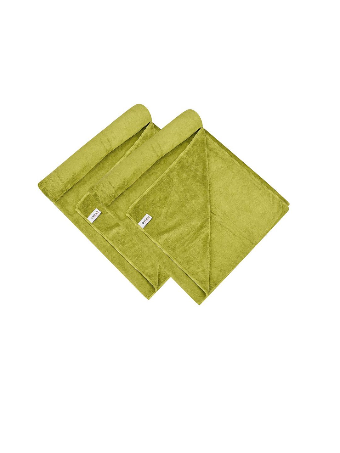 Black Gold Set of 2 Green Solid 400 GSM Bath Towels Price in India