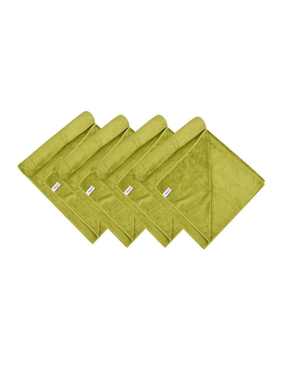 Black Gold Pack Of 4 Green Solid 400 GSM Bath Towels Price in India