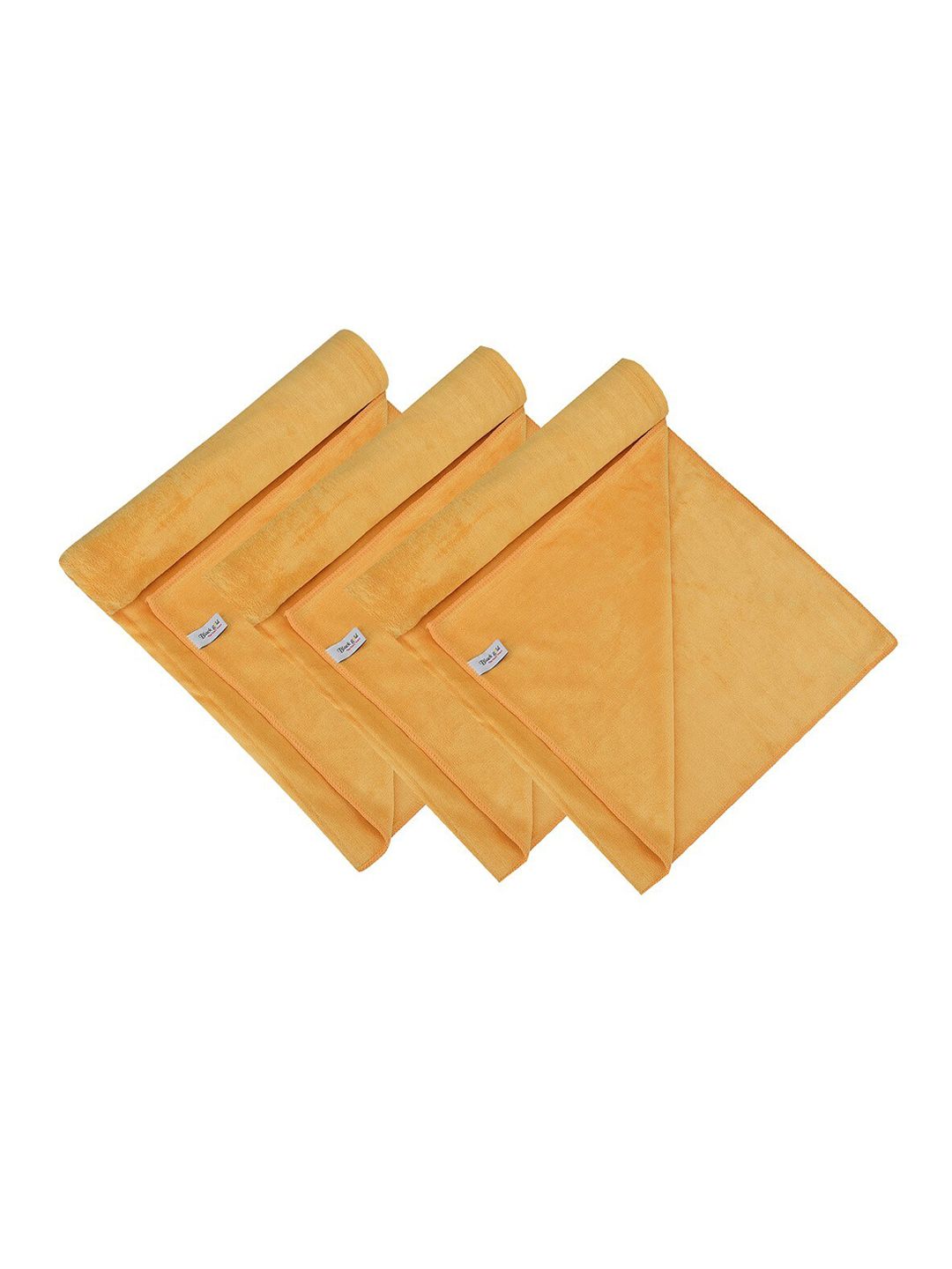 Black gold Set Of 3 Solid 400 GSM Microfiber Bath Towels Price in India
