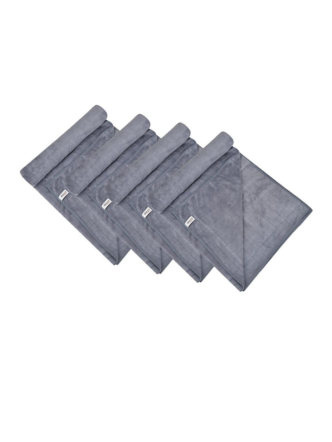 Black gold Set Of 4 Solid 400 GSM Microfiber Bath Towels Price in India
