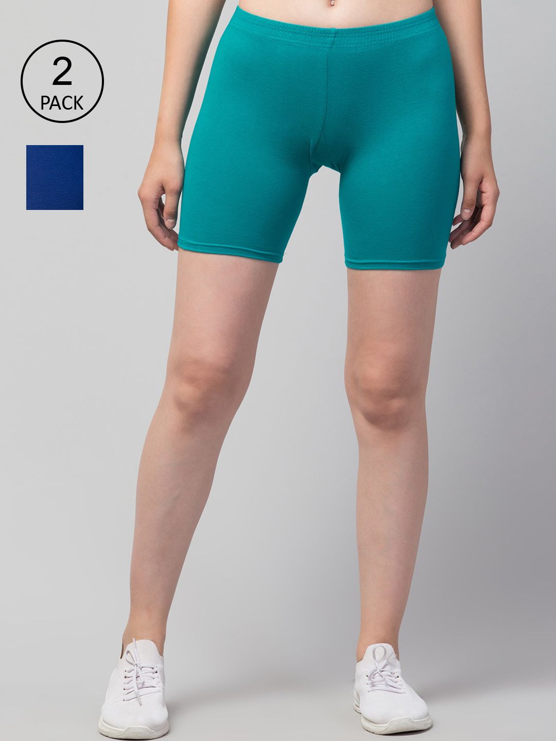 Apraa & Parma Women Blue Slim Fit Cycling Sports Shorts Price in India