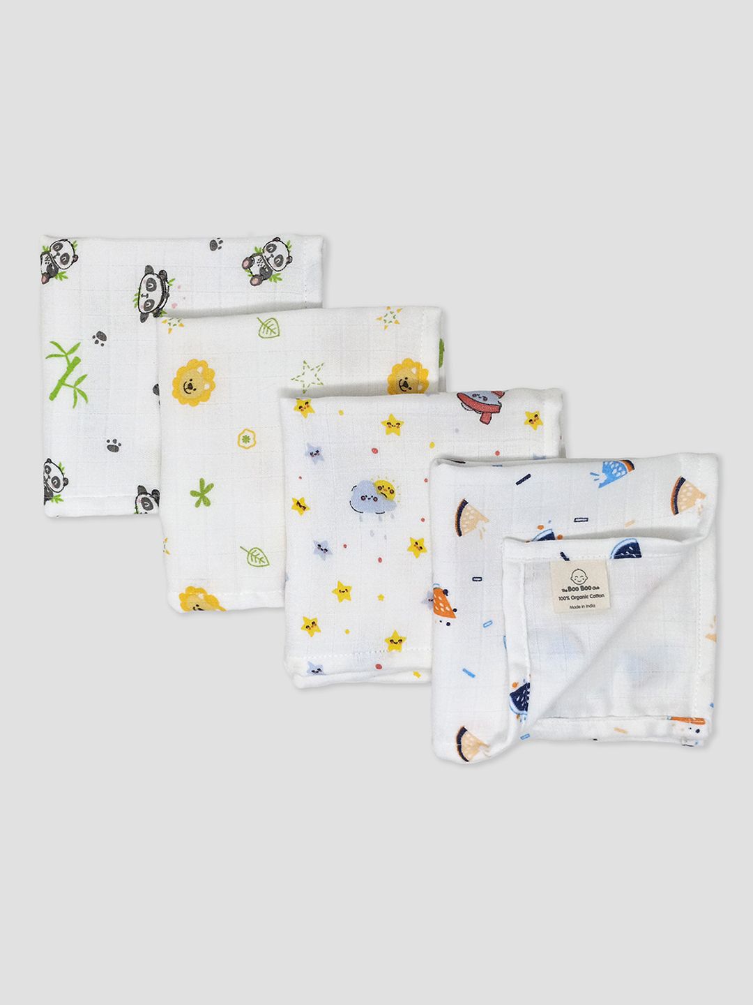 The Boo Boo Club Kids Set Of 4 Sustainable Cotton 170 GSM Face Towel