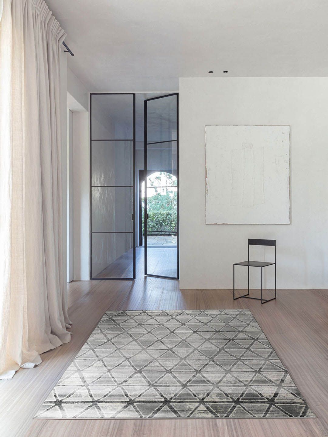 DDecor Grey Geometric Medium Cosmos Rug Price in India