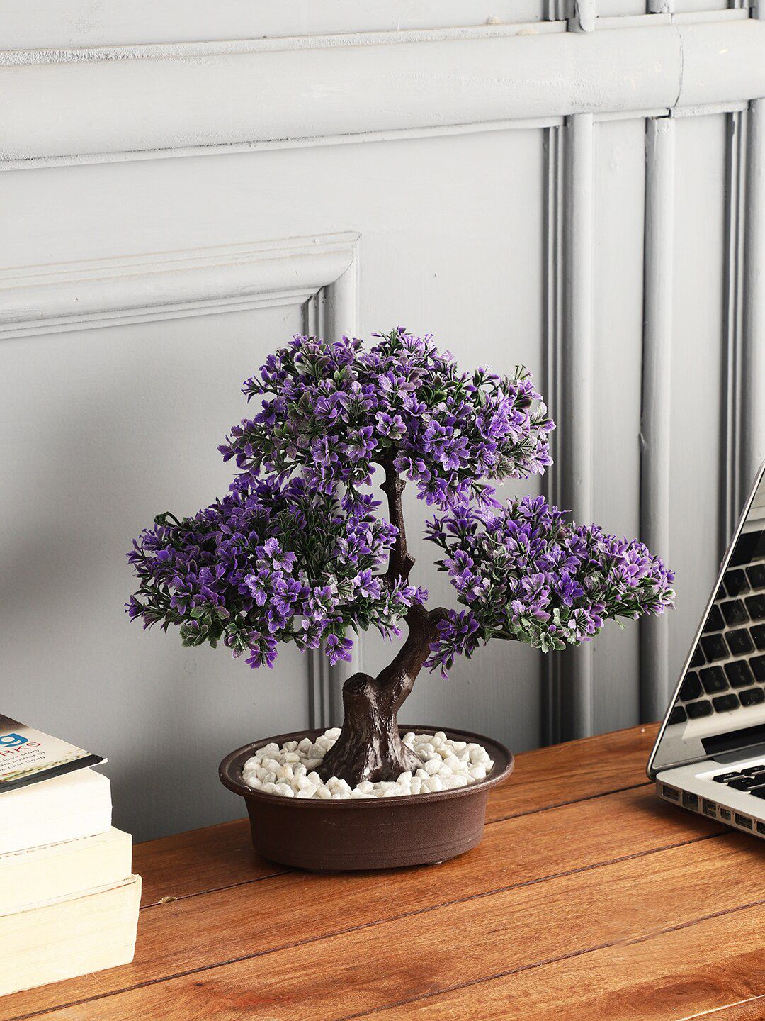 FOLIYAJ Purple Bonsai Artificial Plants With Pot Price in India