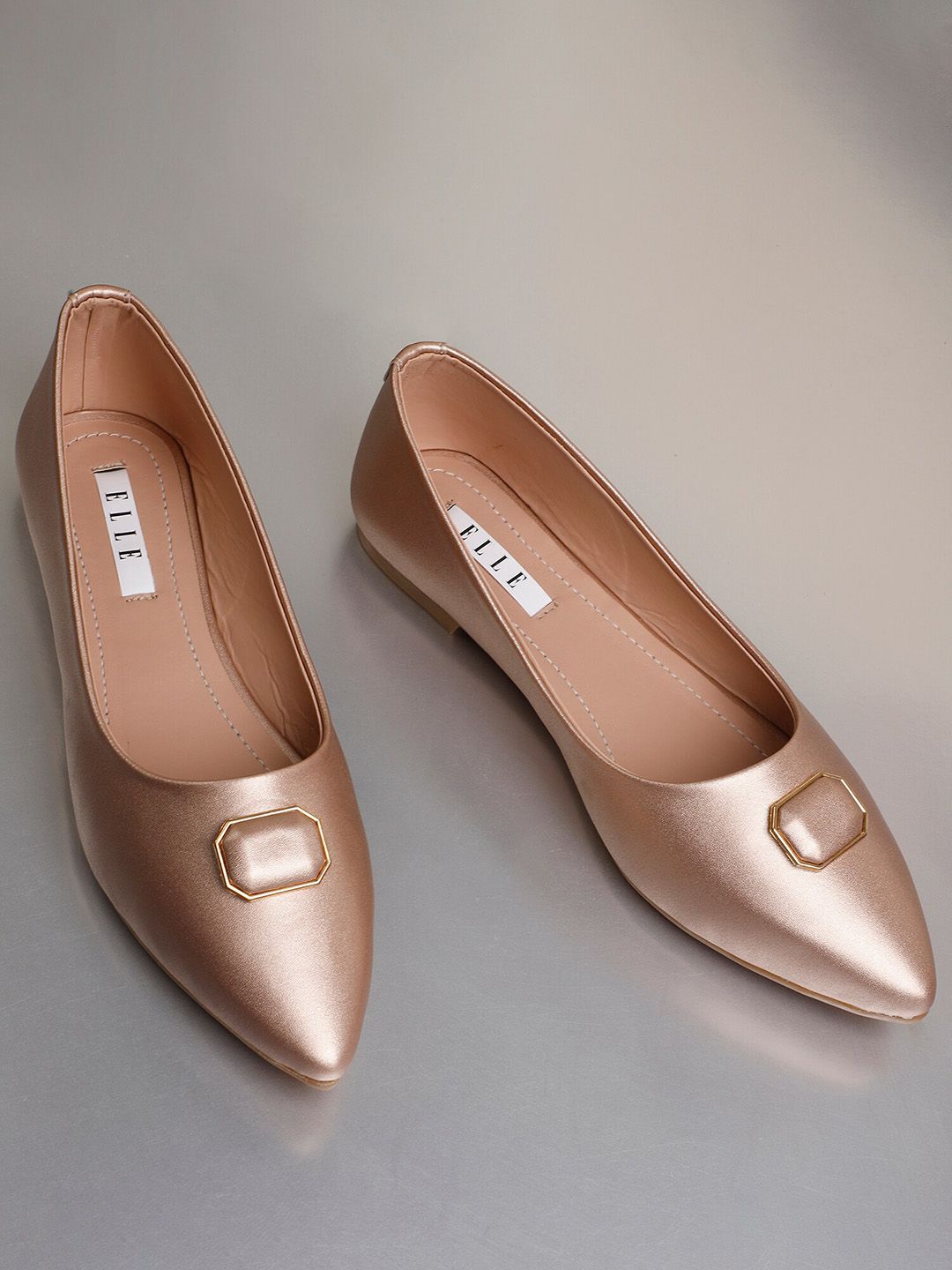 ELLE Women Rose Gold Ballerinas Flats