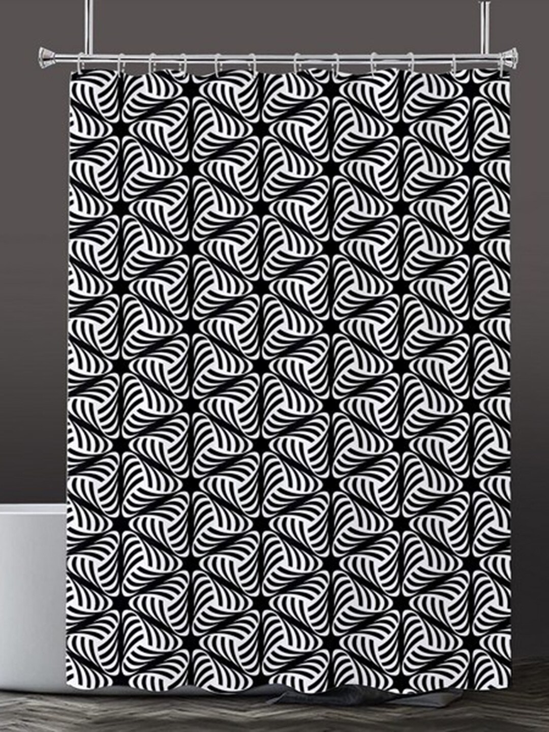 Lushomes Abstract Printed Shower Curtain Price in India