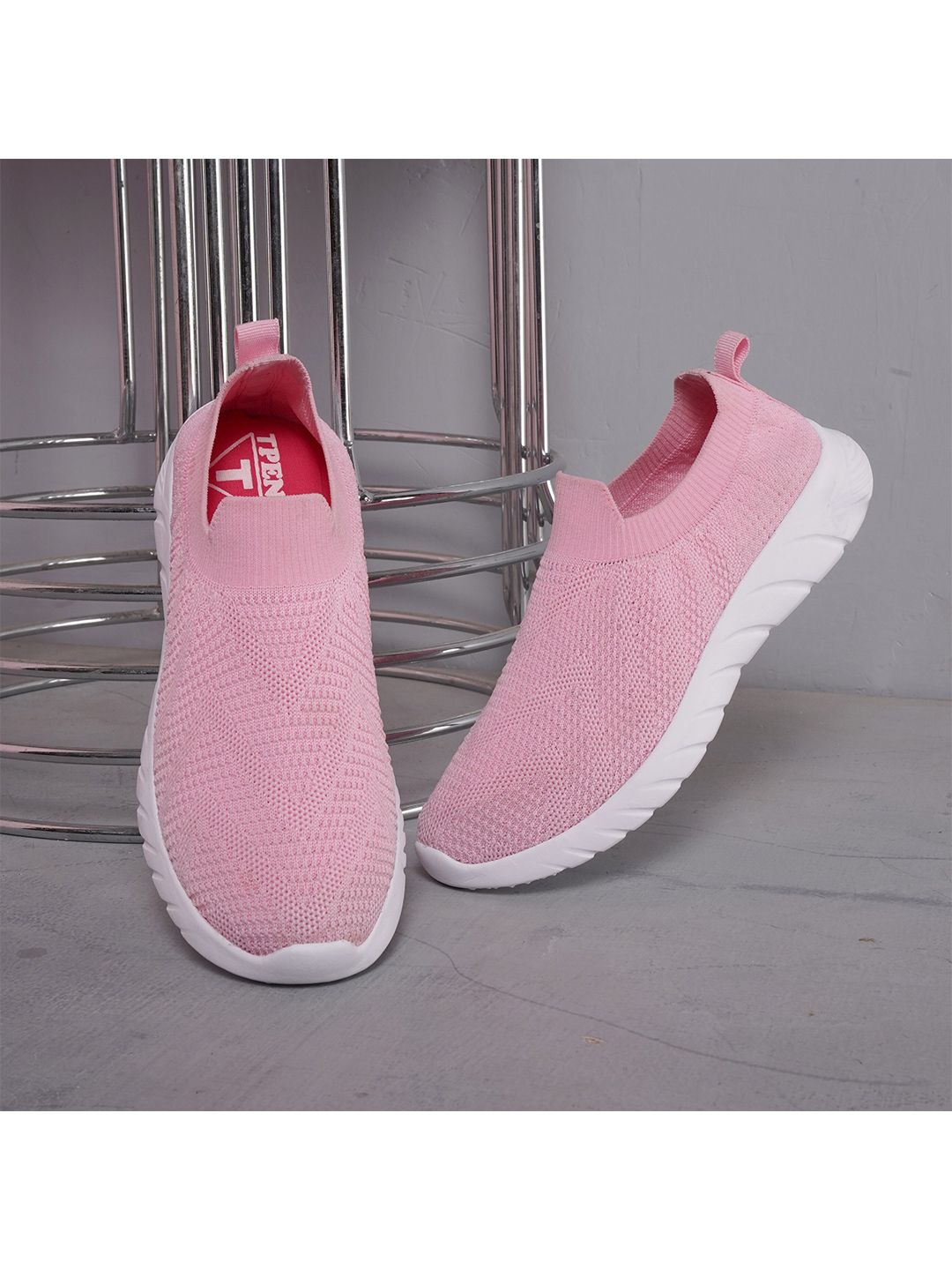 TPENT Women Pink Mesh Running Non-Marking Shoes Price in India