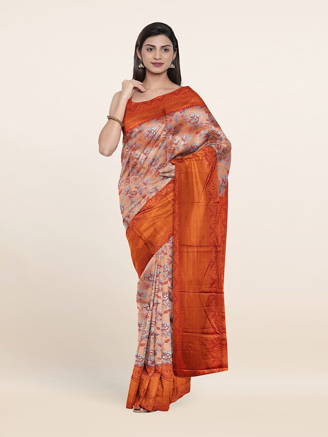 Pothys Floral Zari Pure Silk Saree Price in India