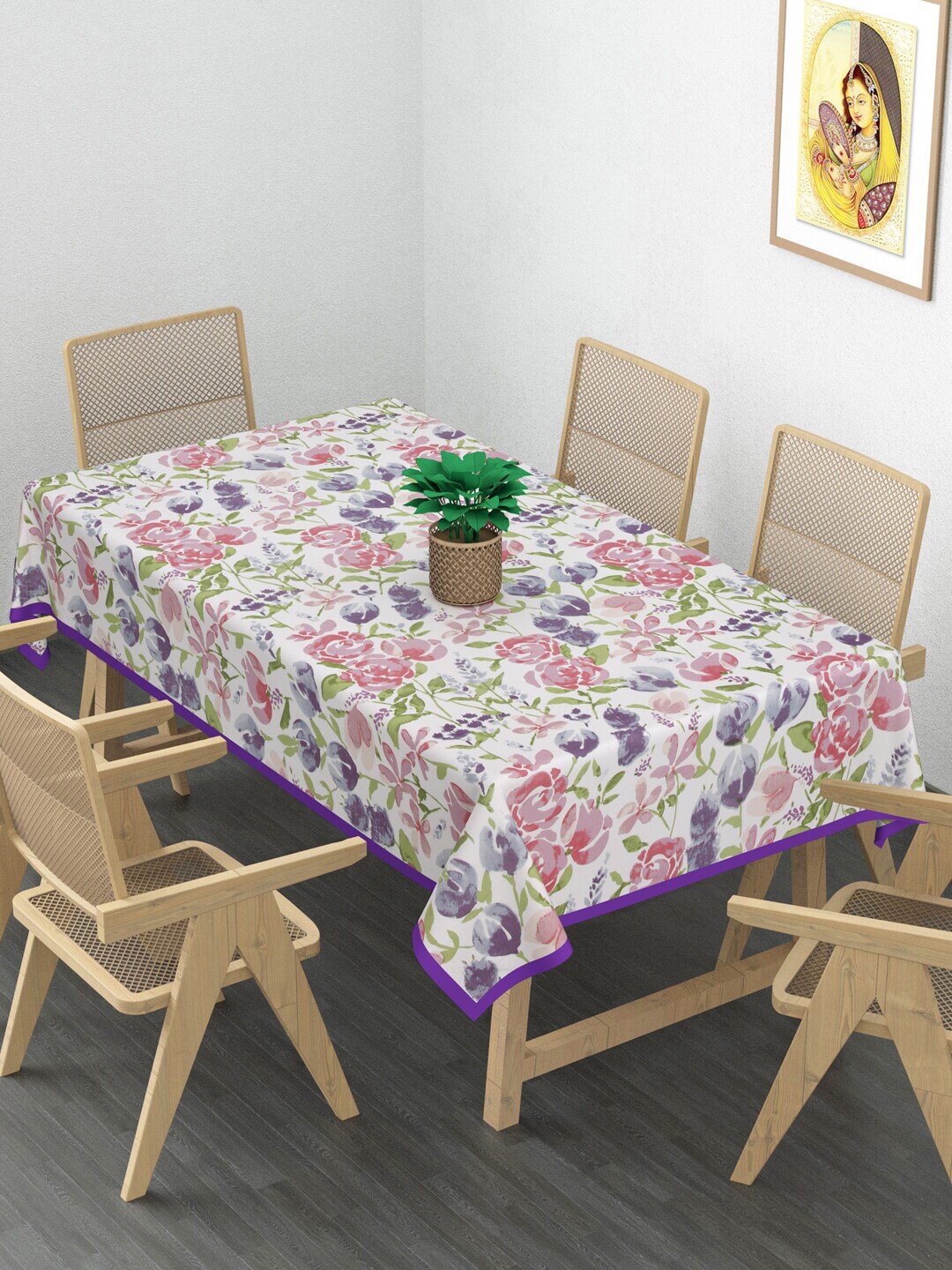 Gulaab Jaipur Floral Printed Rectangular 6 Seater Table Cover Price in India
