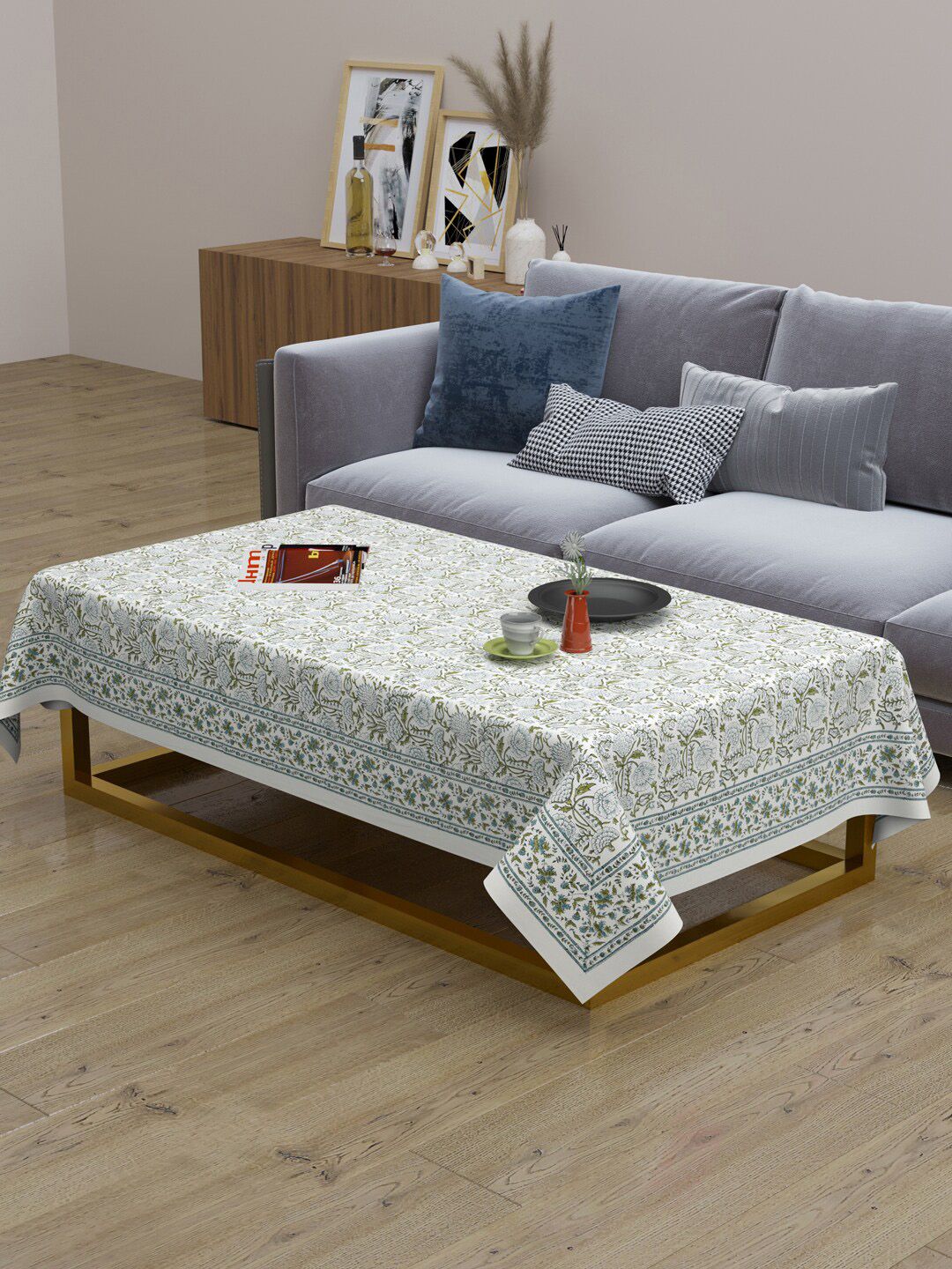 Gulaab Jaipur Printed Cotton 4-Seater Table Cover Price in India