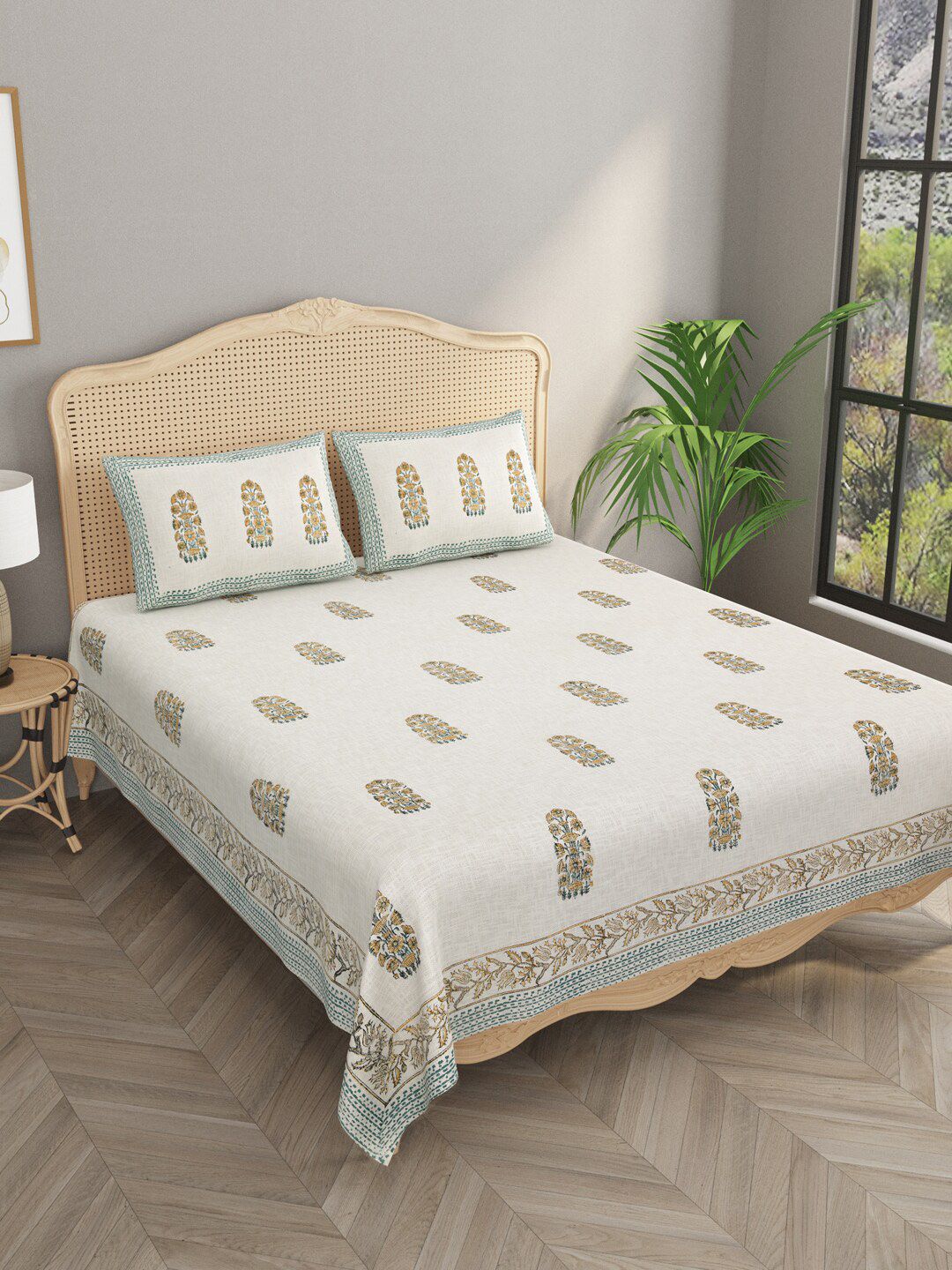 Gulaab Jaipur Floral Printed Egyptian Cotton Bed Covers Price in India