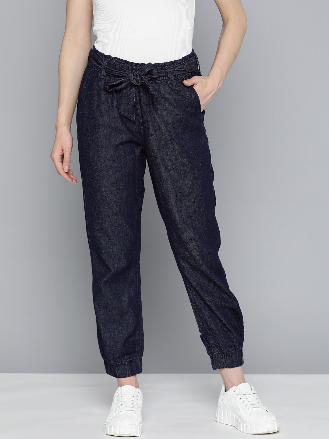 Levis Women Chambray Joggers With Tie-Up Belt Price in India