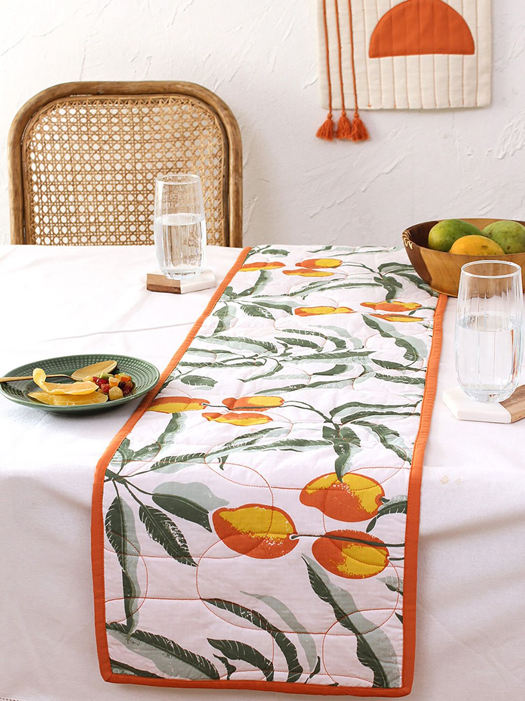 House This Set Of 2 Printed Cotton Table Cover Price in India