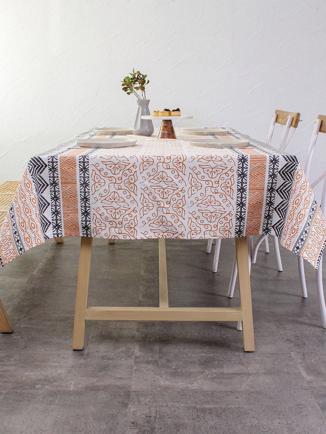 House This Printed 6 Seater Cotton Table Cover Price in India