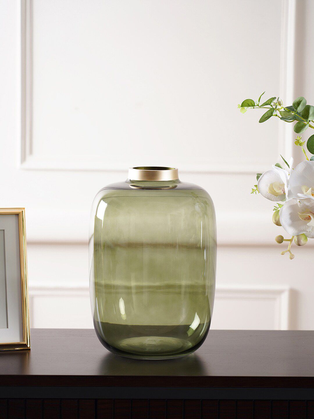 Pure Home and Living Green Solid Glass Vases Price in India