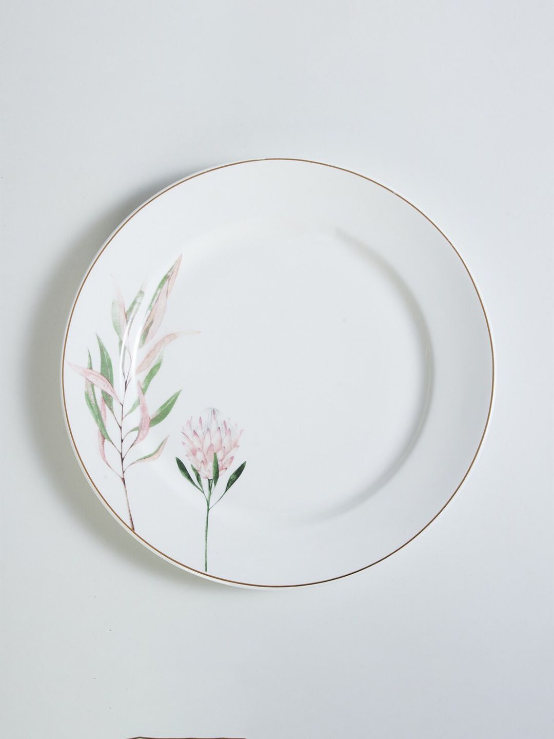 Home Centre Floral Printed Round  Bone China Glossy Plate Price in India