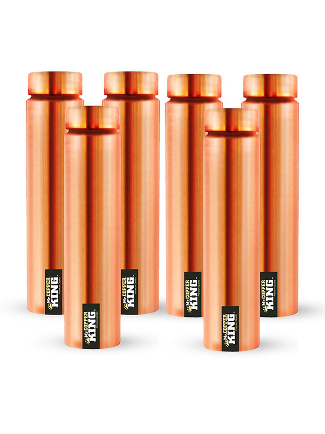 MR. COPPER KING Set of 6 Solid Copper Water Bottles 650 ML Price in India
