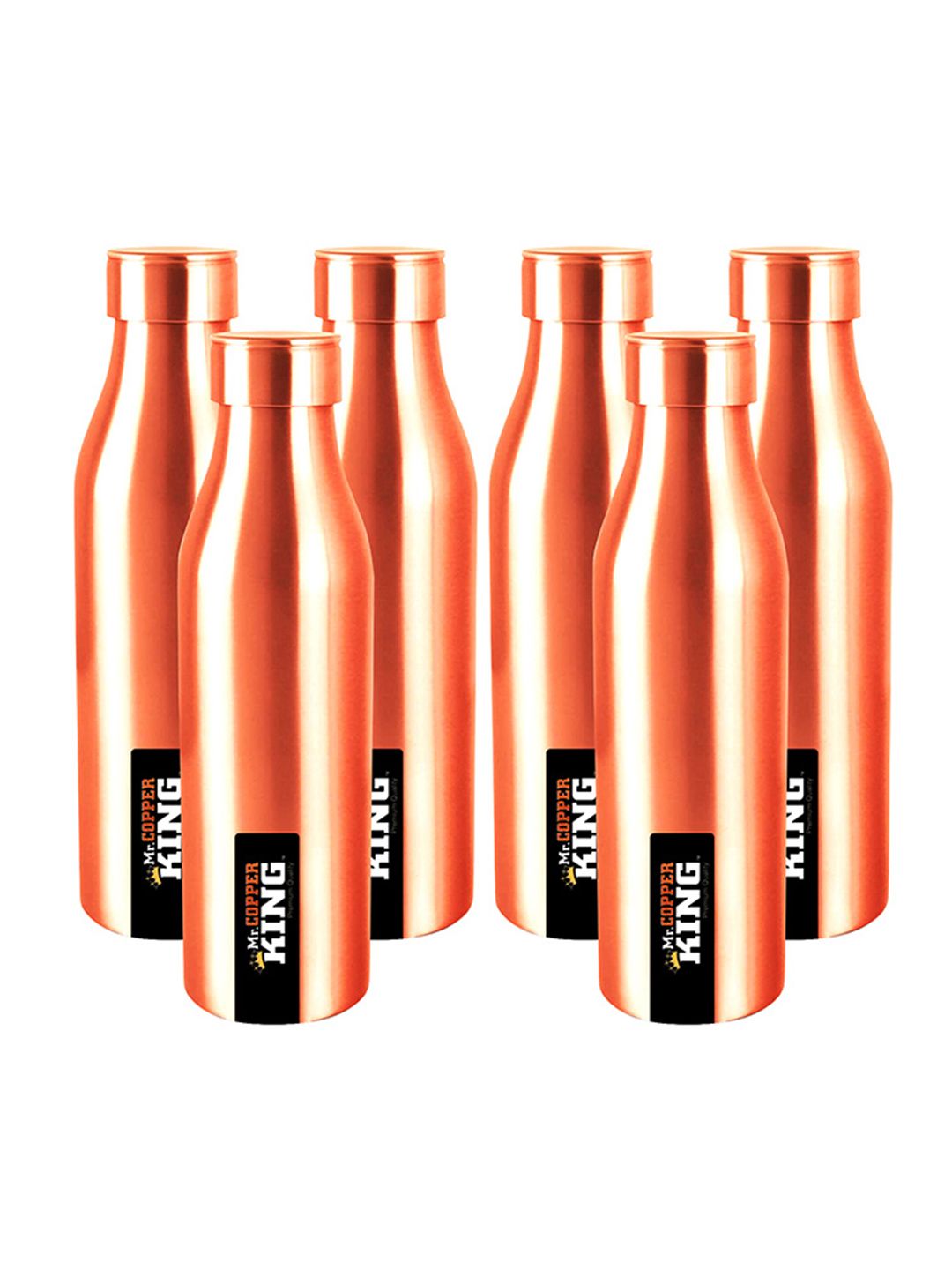 MR. COPPER KING Set Of 6 Solid Water  Water Bottles Price in India