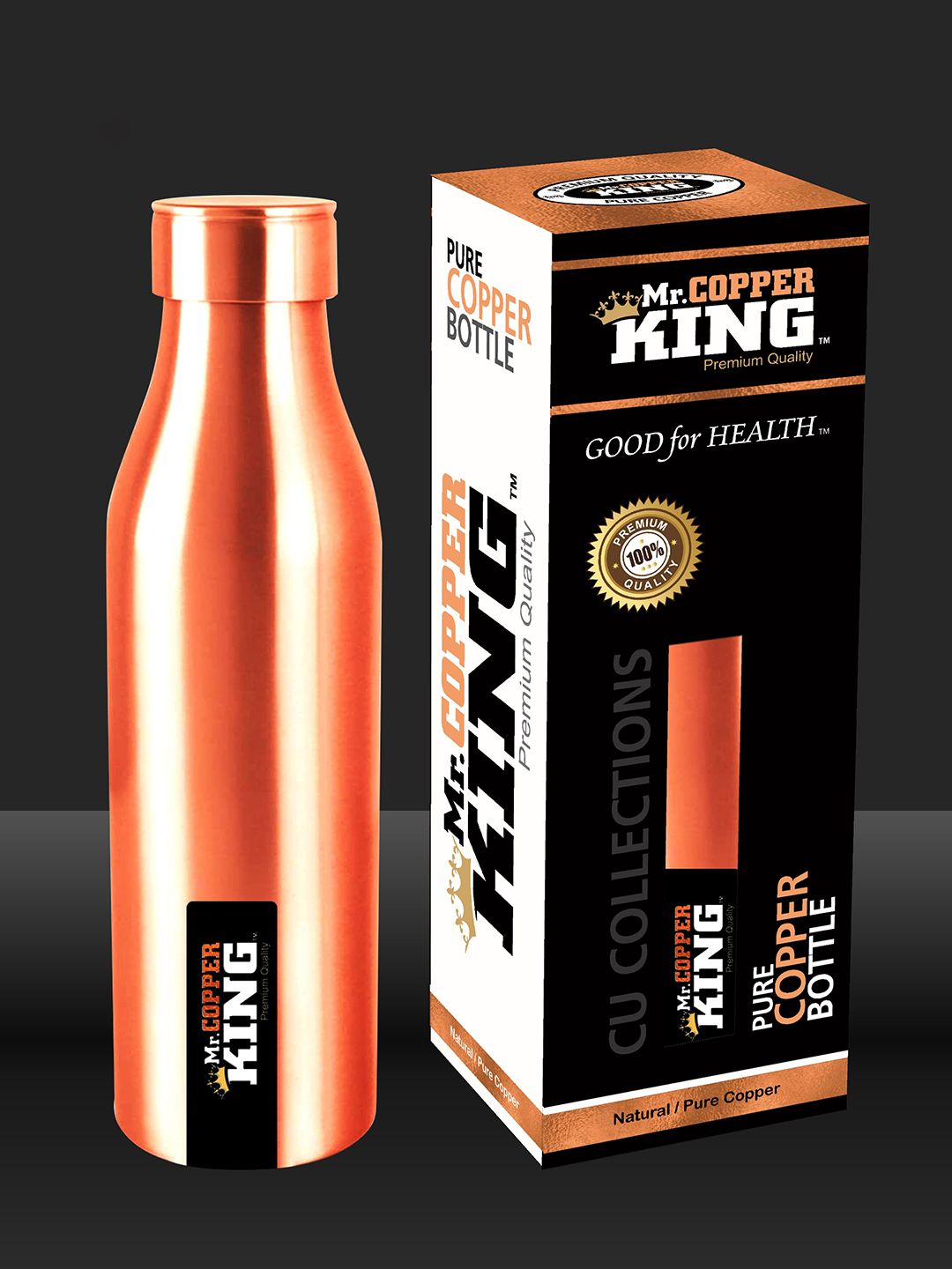 MR. COPPER KING Set of 3 Copper Water Bottle 900ML Price in India