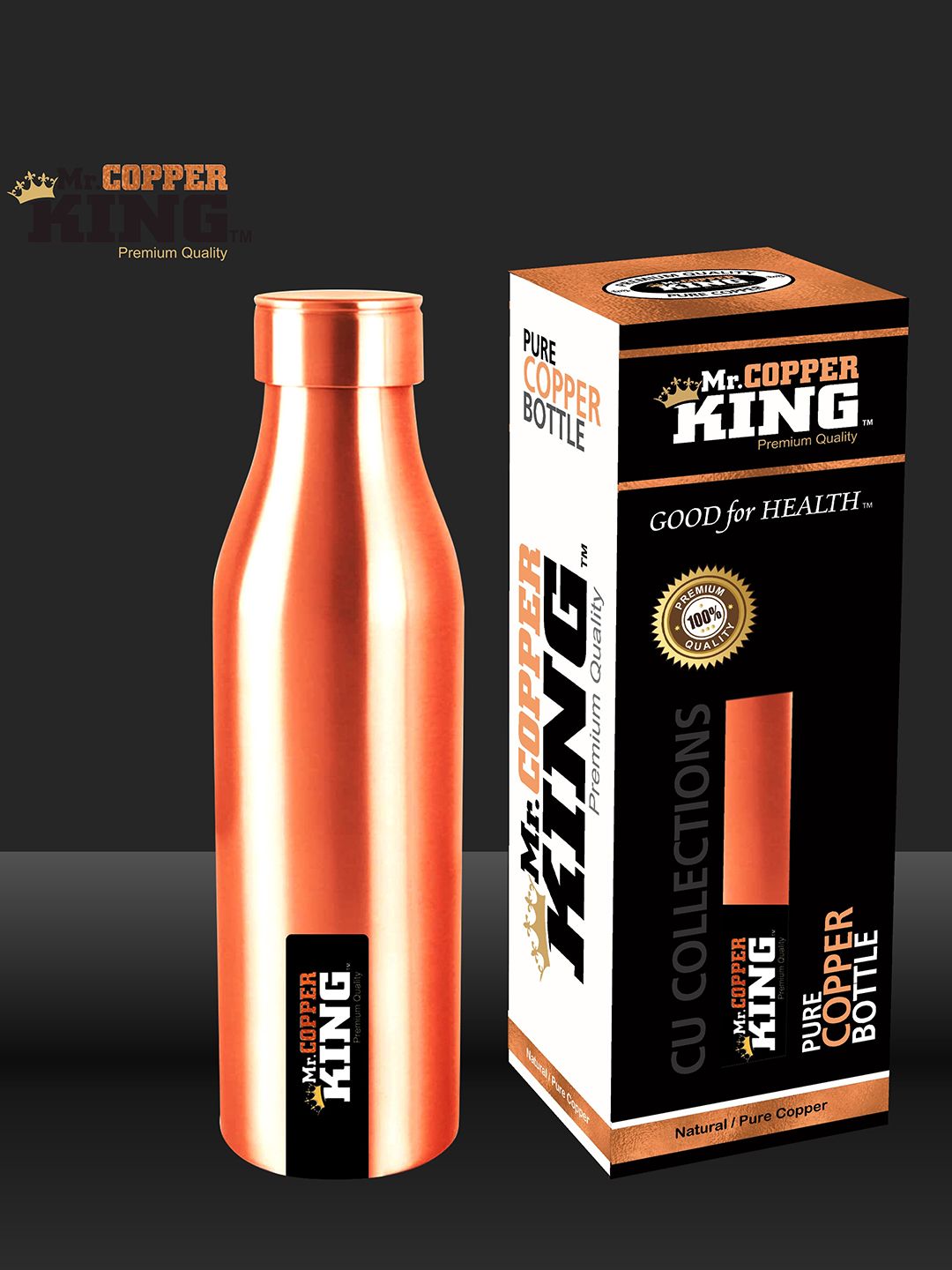 MR. COPPER KING Set Of 4 Solid Copper Water Bottles - 900 ML Price in India