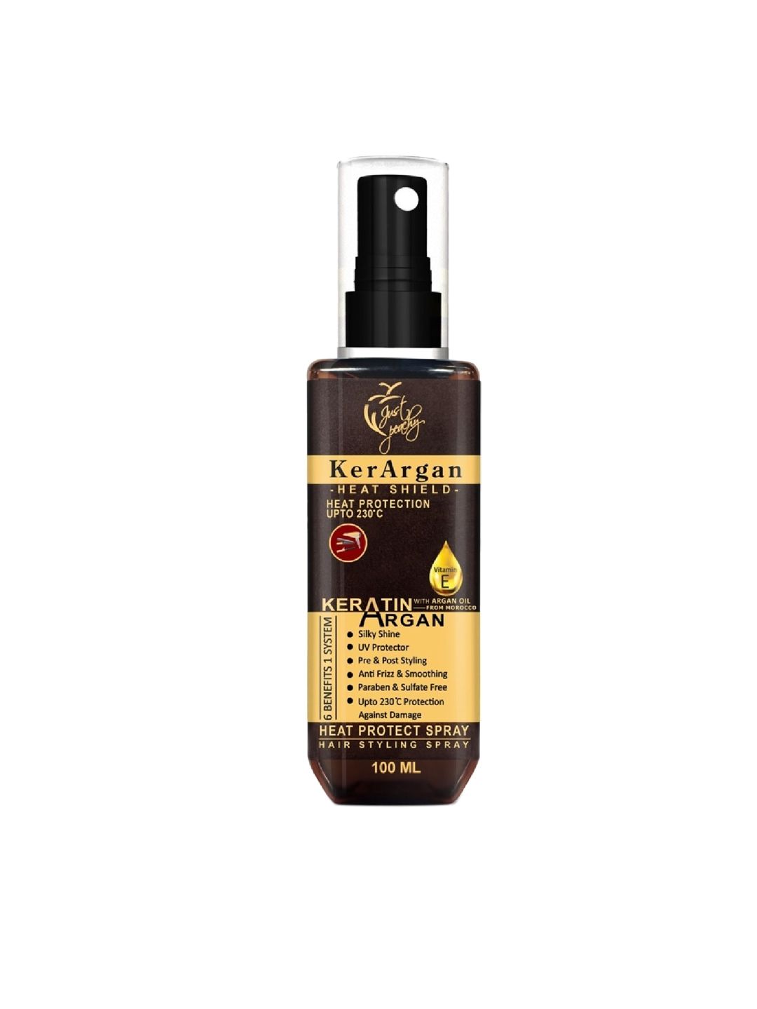 Just Peachy Kerargan Keratin Argan Oil Heat Shield Hair Styling & Detangling Spray 100ml
