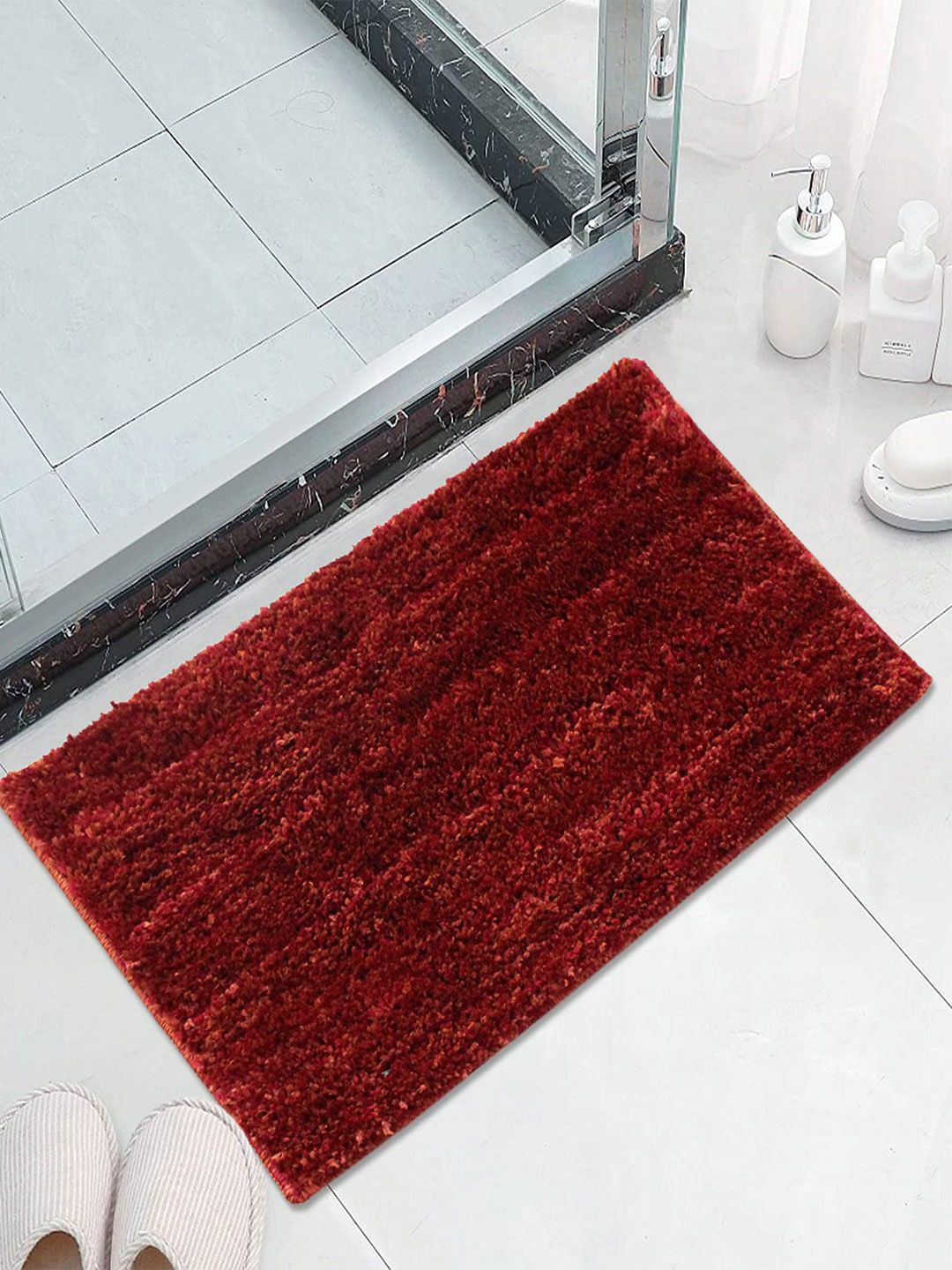 LUXEHOME INTERNATIONAL Solid 1600 GSM Microfibre Bath Rug Price in India