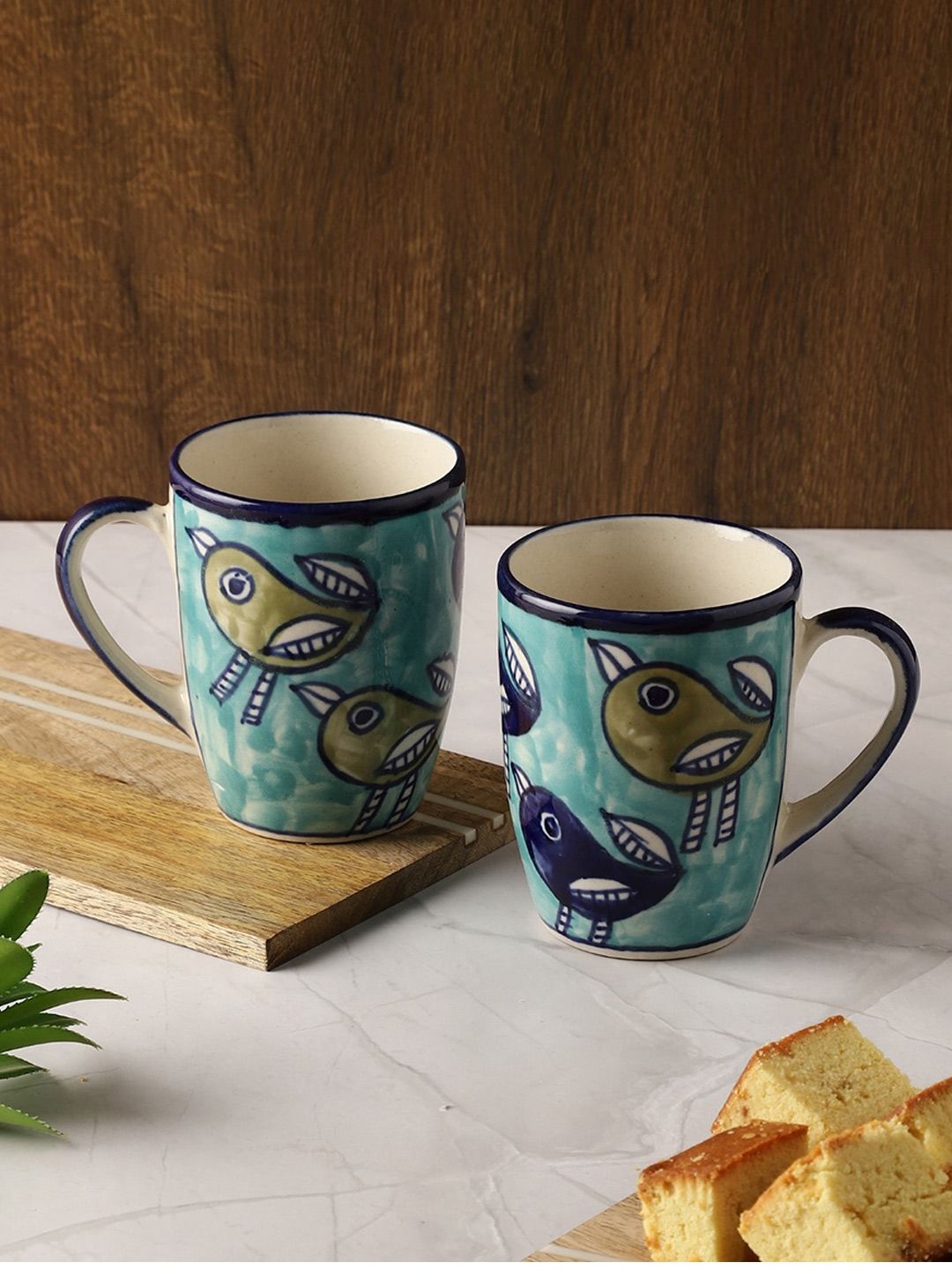 The Decor Mart Set of 2 Printed Ceramic Glossy Mugs Price in India