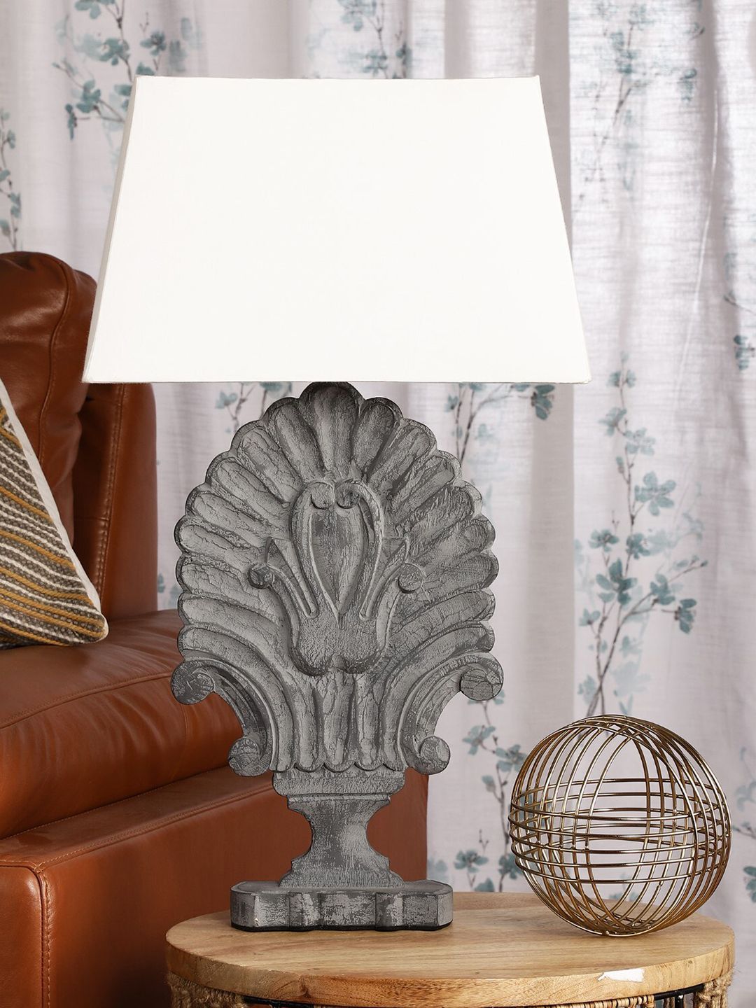 The Decor Mart Textured Wood Table Lamp Price in India