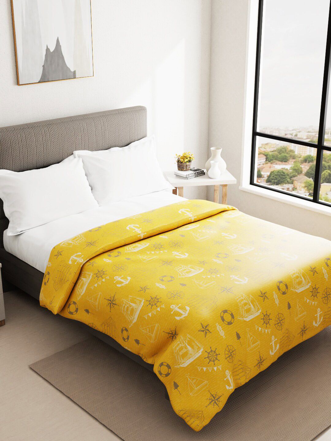 BIANCA Geometric Printed AC Room Cotton 150 GSM Double Bed Comforter Price in India