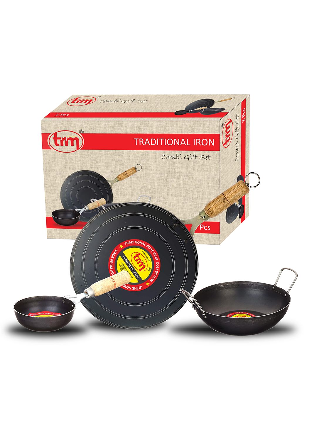 TRM 3 Pcs Solid Iron Gift Set Cookware Price in India
