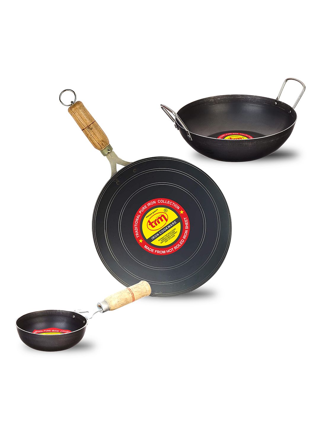 TRM 3 Pcs Pure Iron Cookware Combo Set Price in India