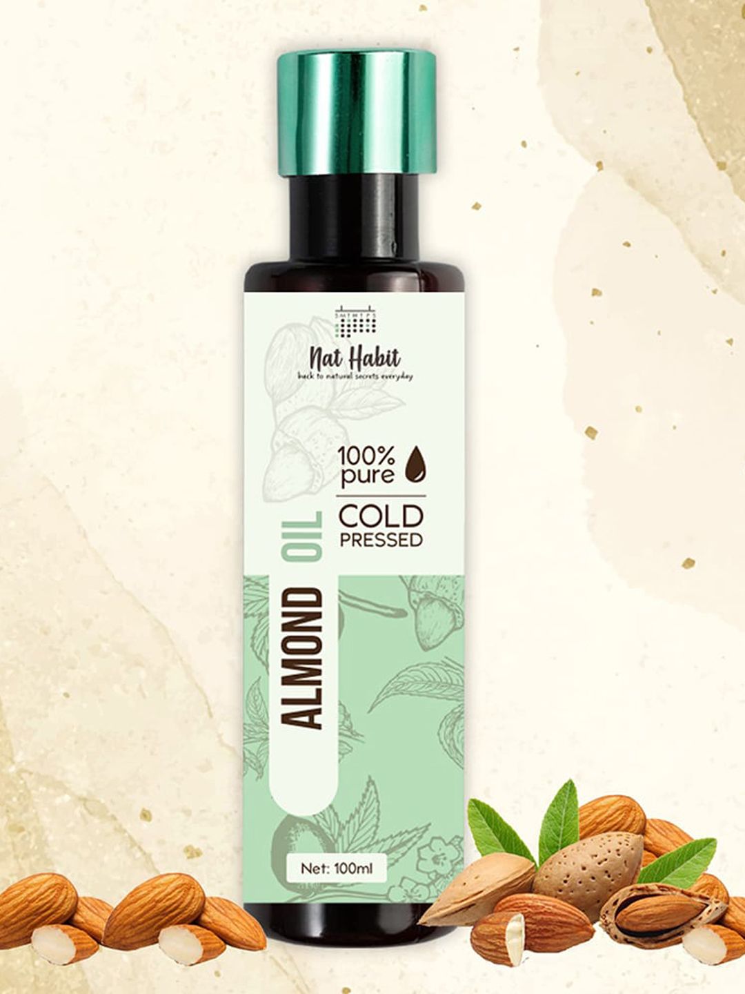 Nat Habit 100% Pure Cold Pressed Almond Body Oil for Deep Moisturisation - 100 ml