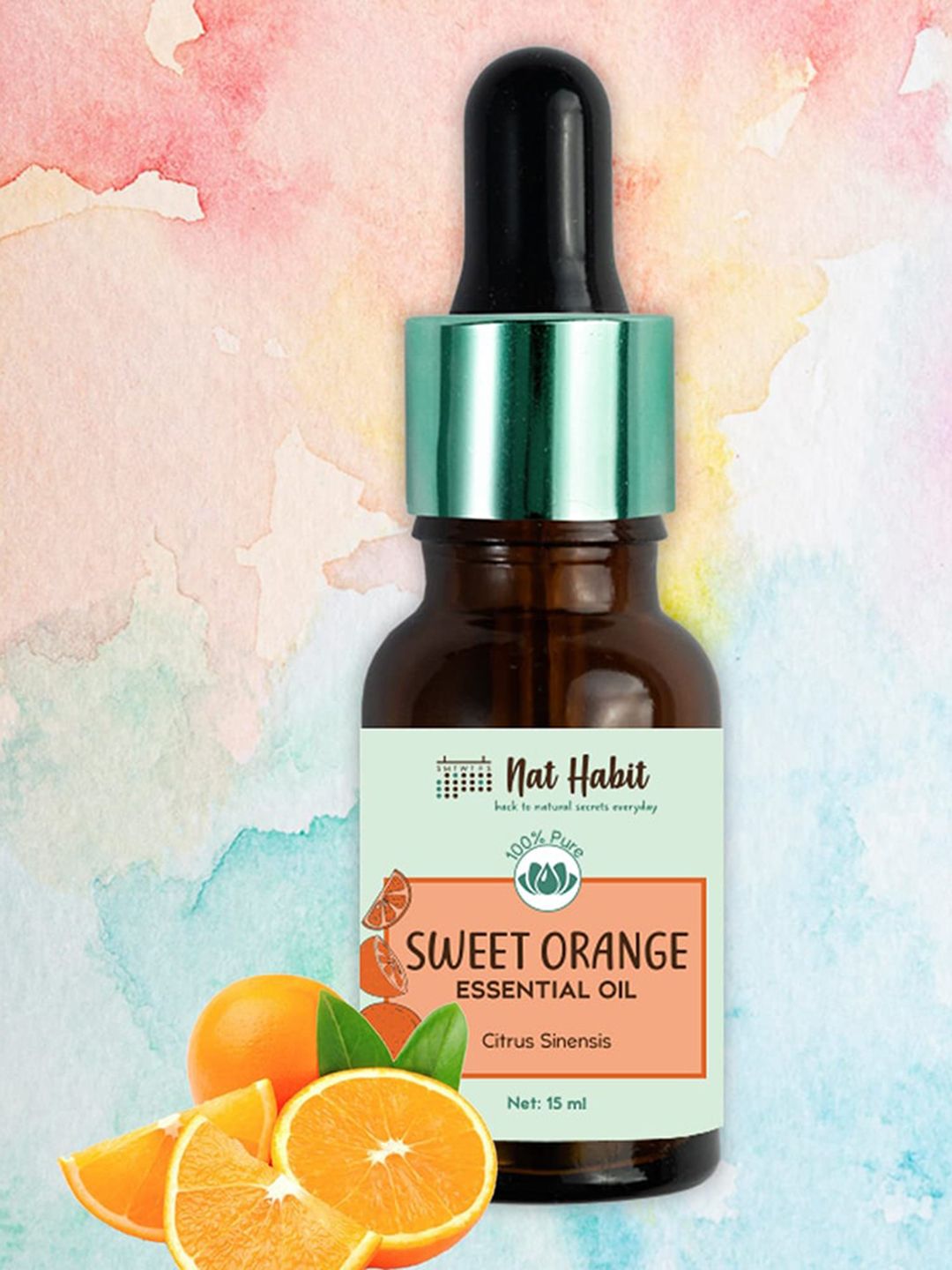 Nat Habit 100% Pure Sweet Orange Essential Oil to Prevents Skin Aging - 15 ml