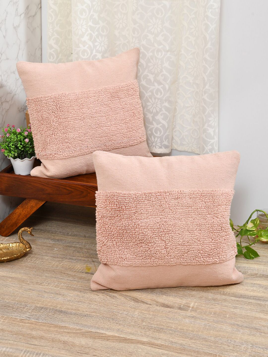 Gulaab Jaipur Set of 2 Square Cushion Covers Price in India