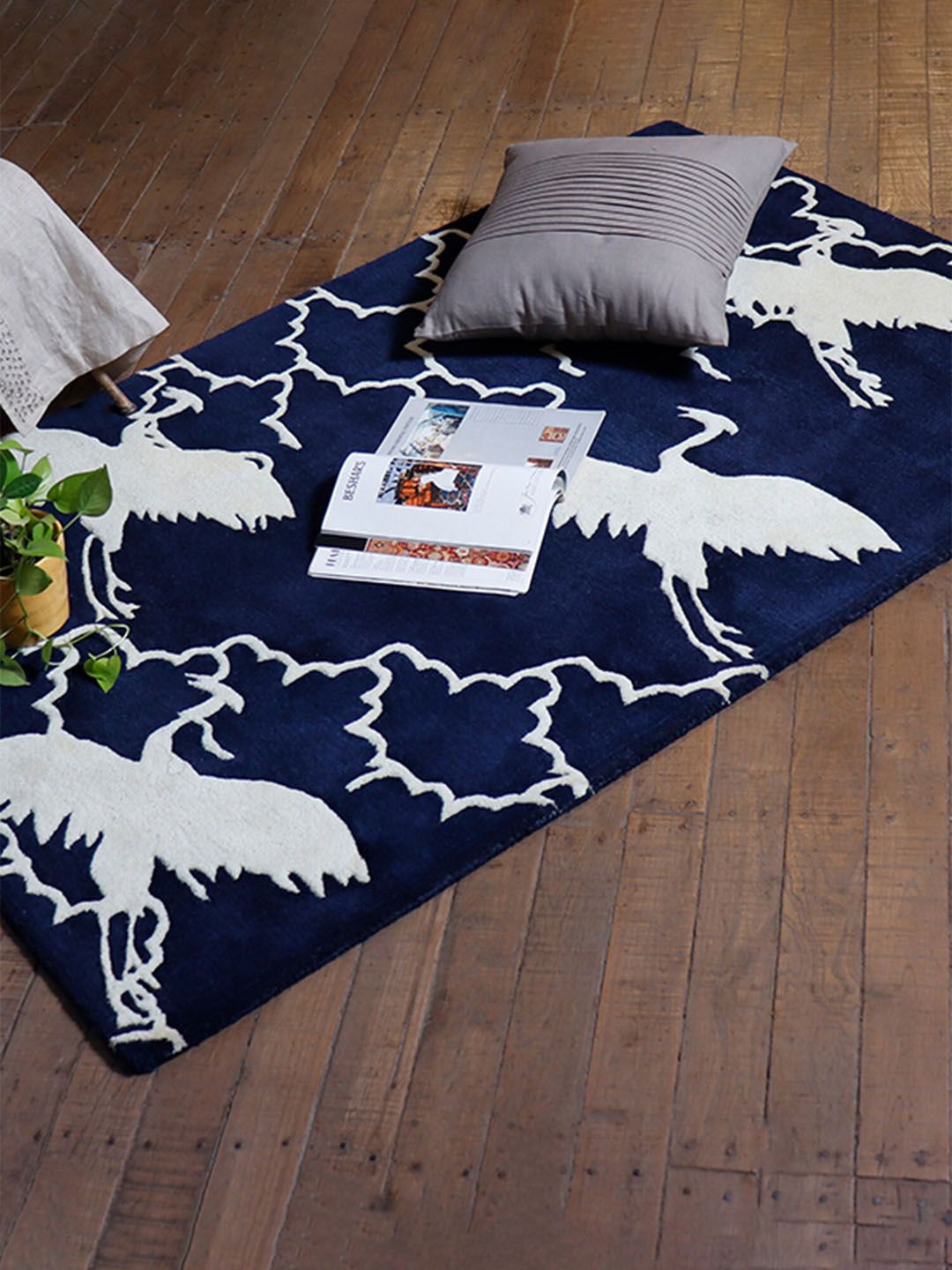 ZEBA Textured Rectangular Carpet Price in India