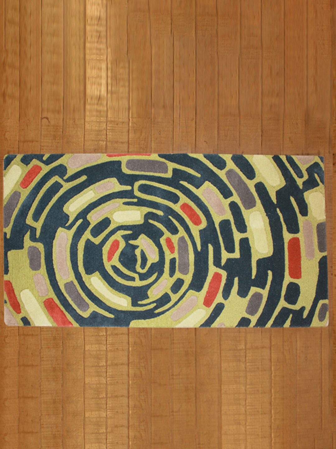 ZEBA Abstract Printed Handmade Heavy Shaggy Floor Carpet Price in India