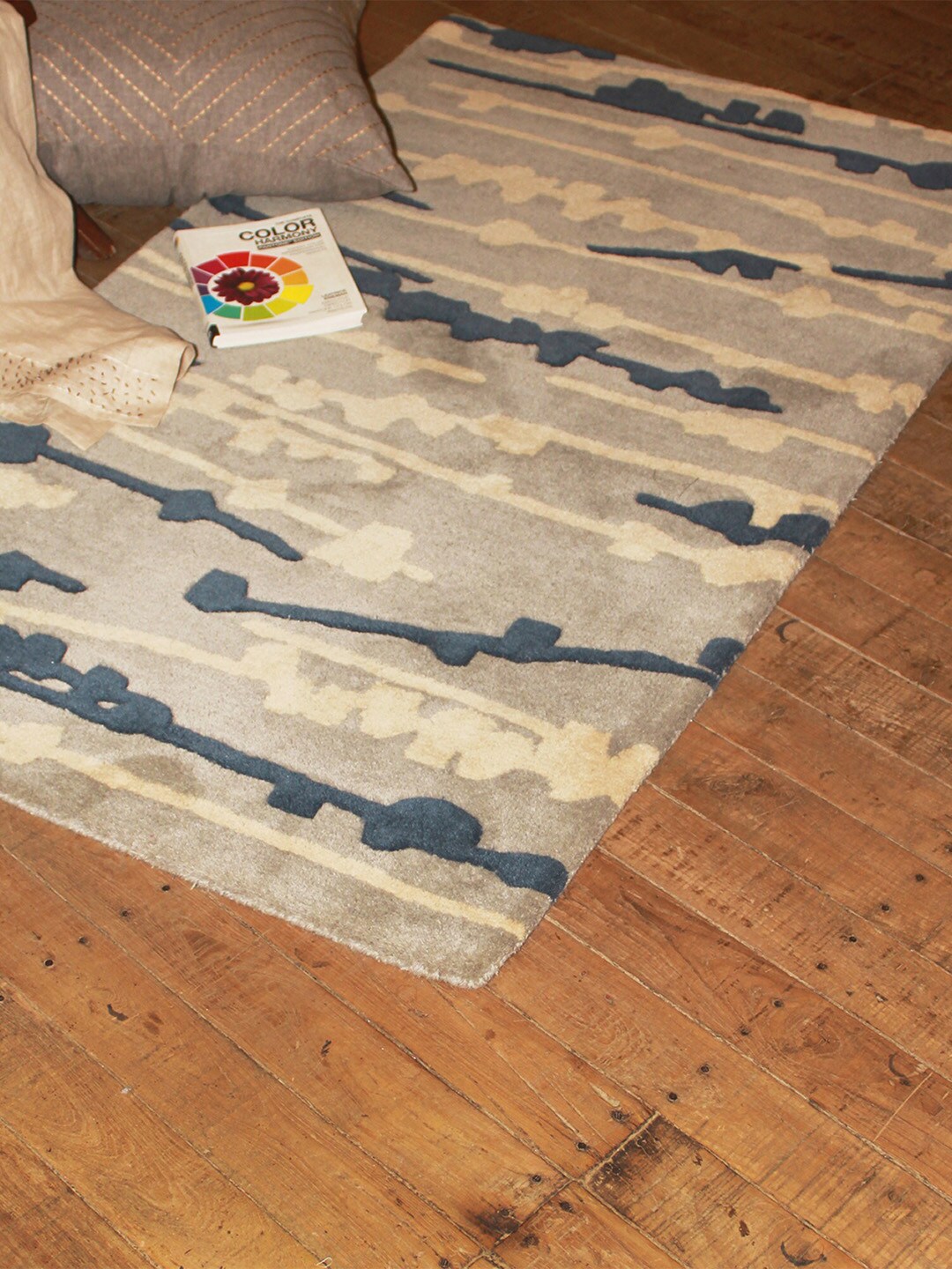 ZEBA Abstract Tufted Woollen Rectangular Carpet Price in India