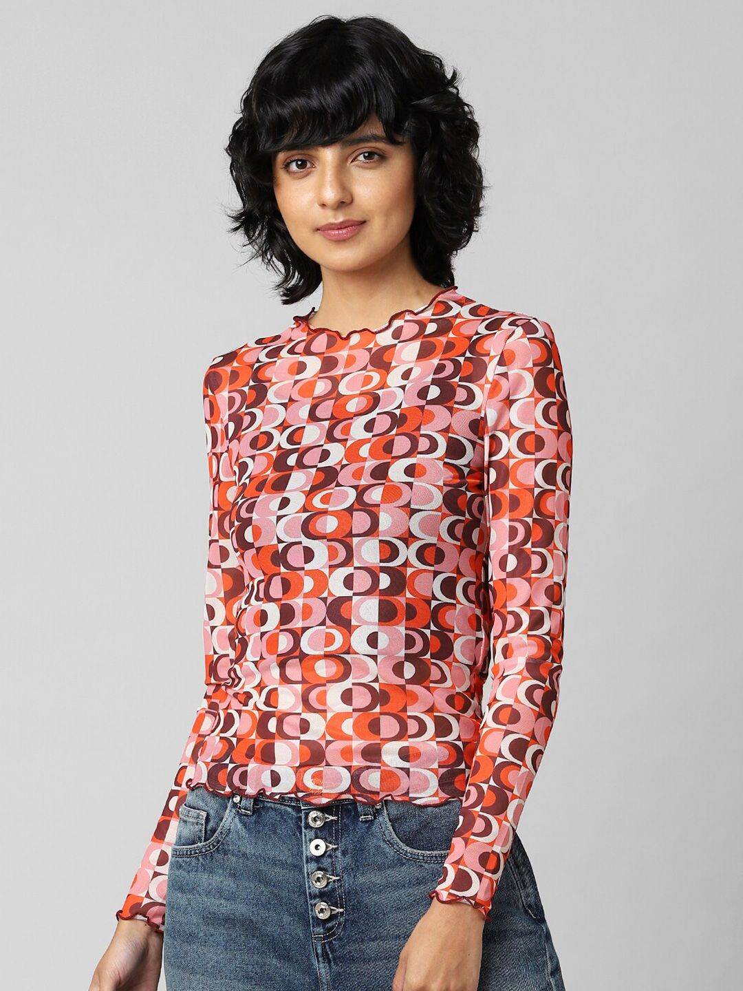 ONLY Women Geometric Printed Top Price in India