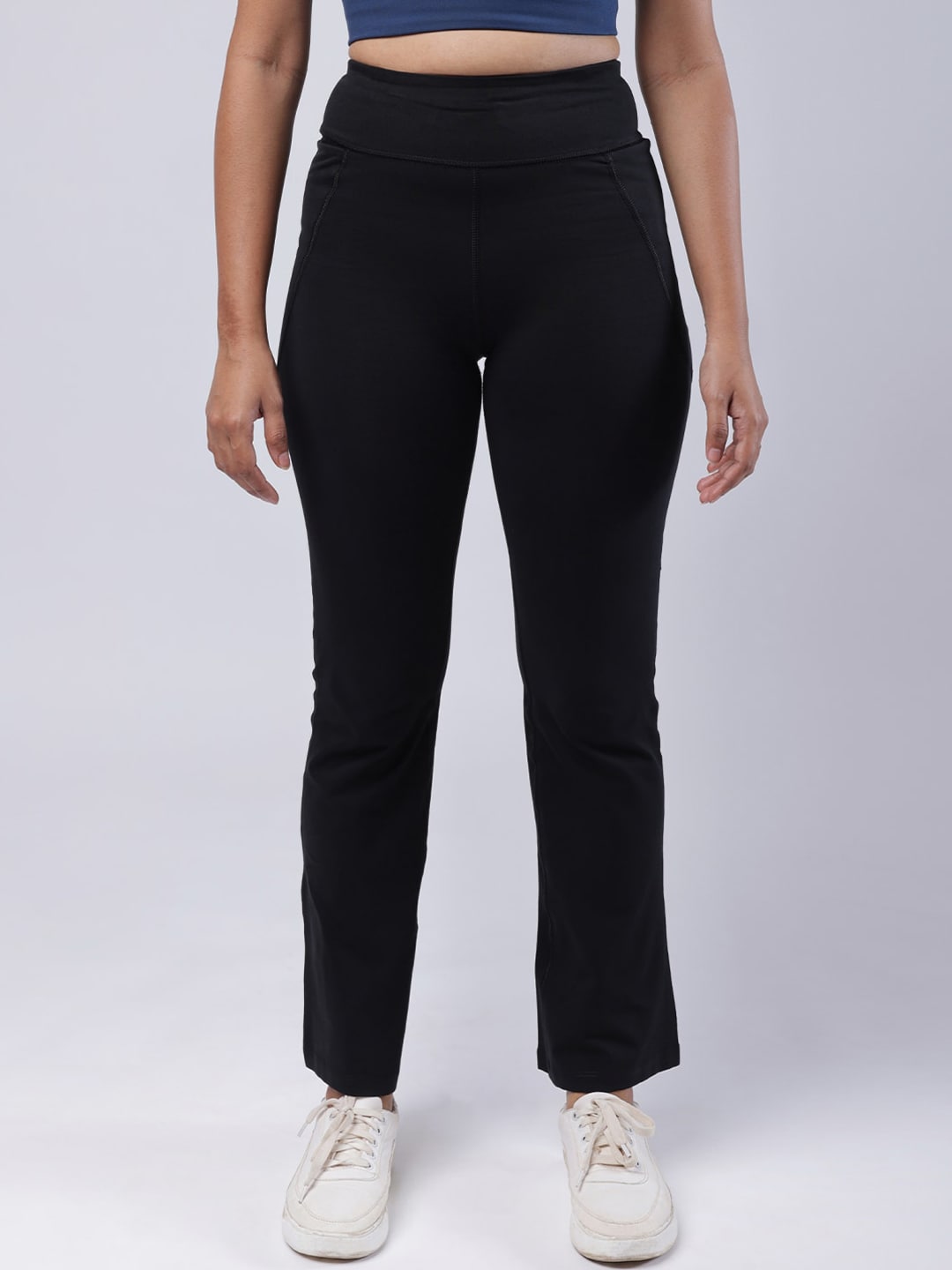 BlissClub Women High Waist Cotton Flare Sports Track Pant Price in India