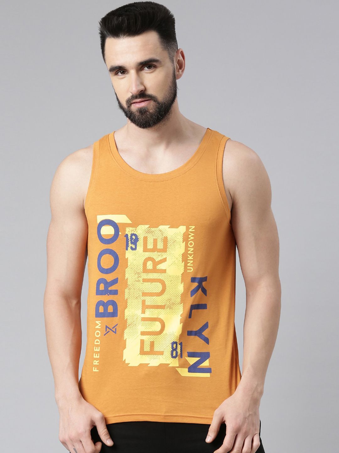 Force NXT Printed Super Combed Cotton Tank T-shirt