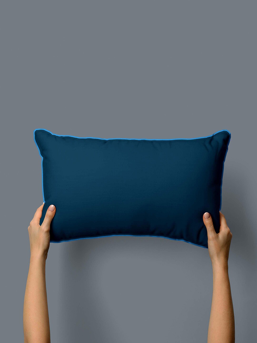 THE WOOD WHITE Solid Cotton Rectangular Pillow Price in India