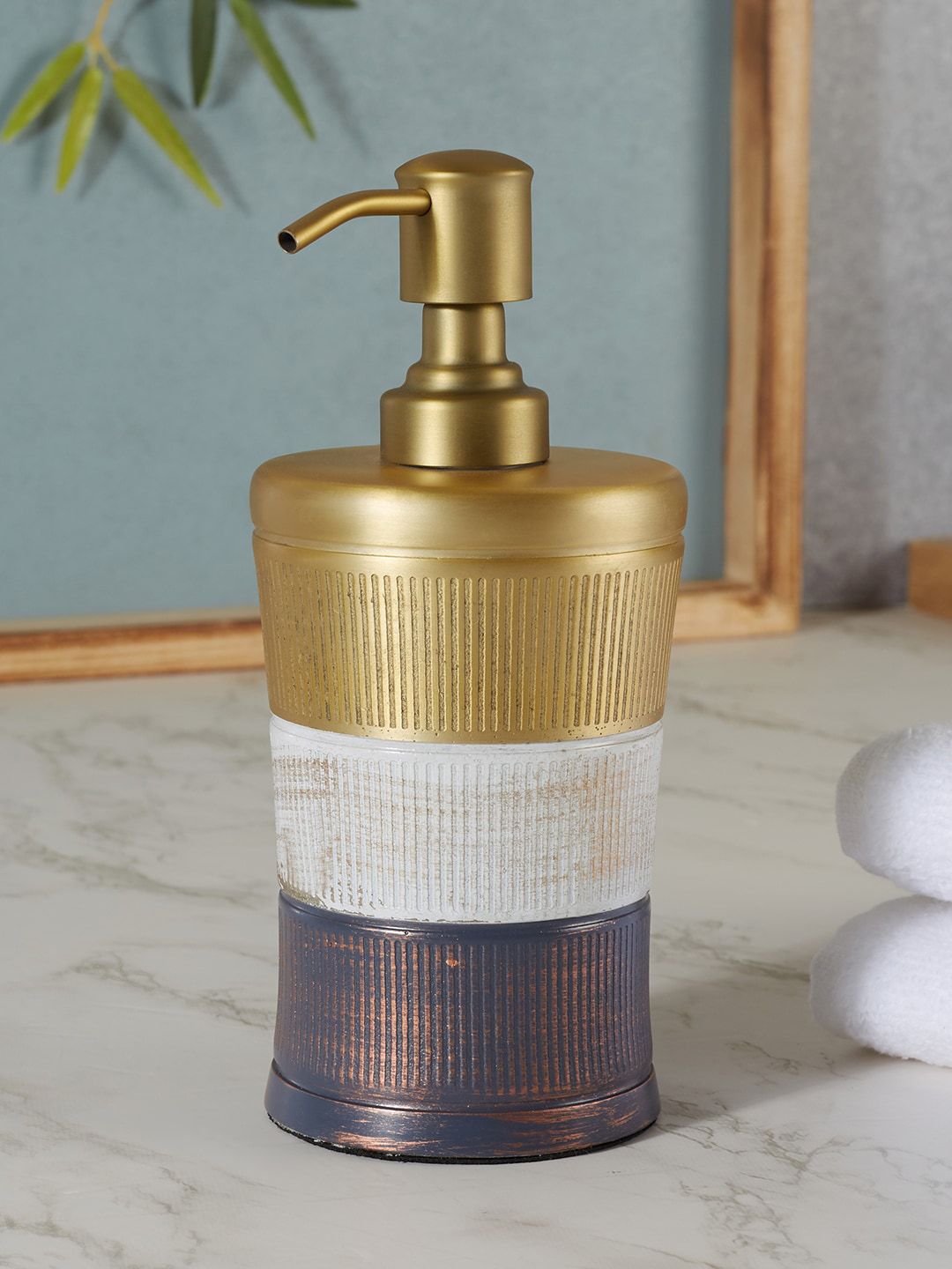 HomeTown Textured Metal Soap Dispenser Price in India