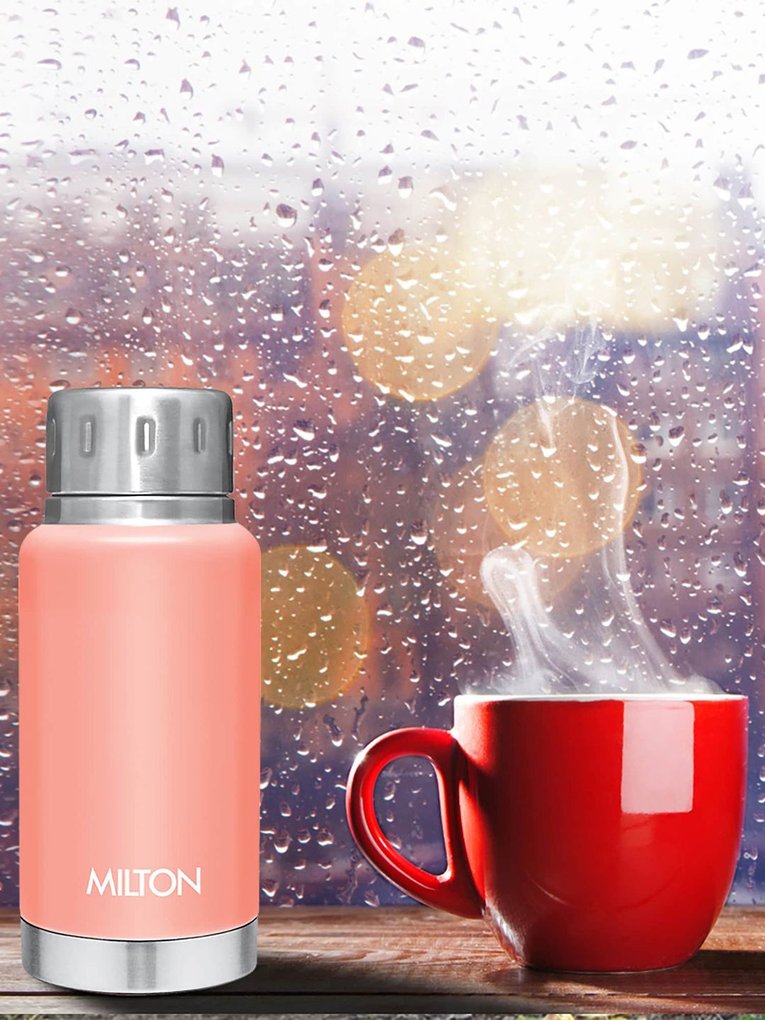 Milton Peach-Coloured Elfin 160 Thermosteel Hot and Cold Bottle 160 ml Milton Peach-Coloured Elfin 160 Thermosteel Hot and Cold Bottle 160 ml
