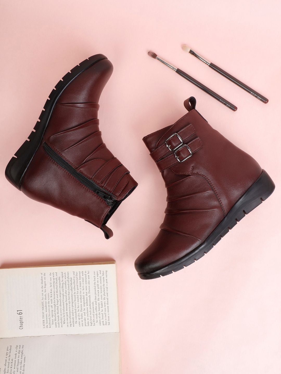ELLE Women Textured Platform Chelsea Boots