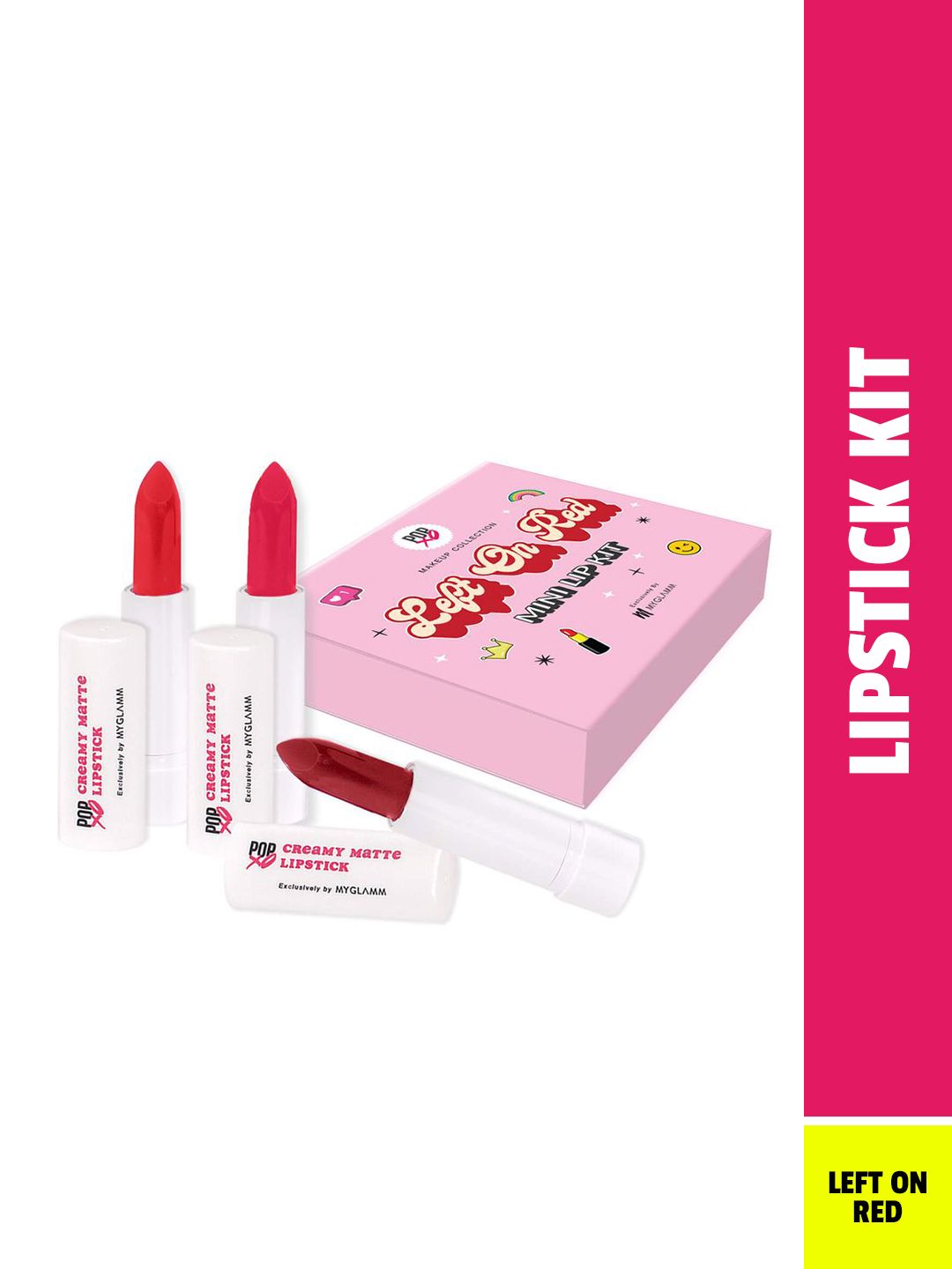 MyGlamm Popxo Makeup Mini Lip Kit with Vitamin E 10g - Left On Red